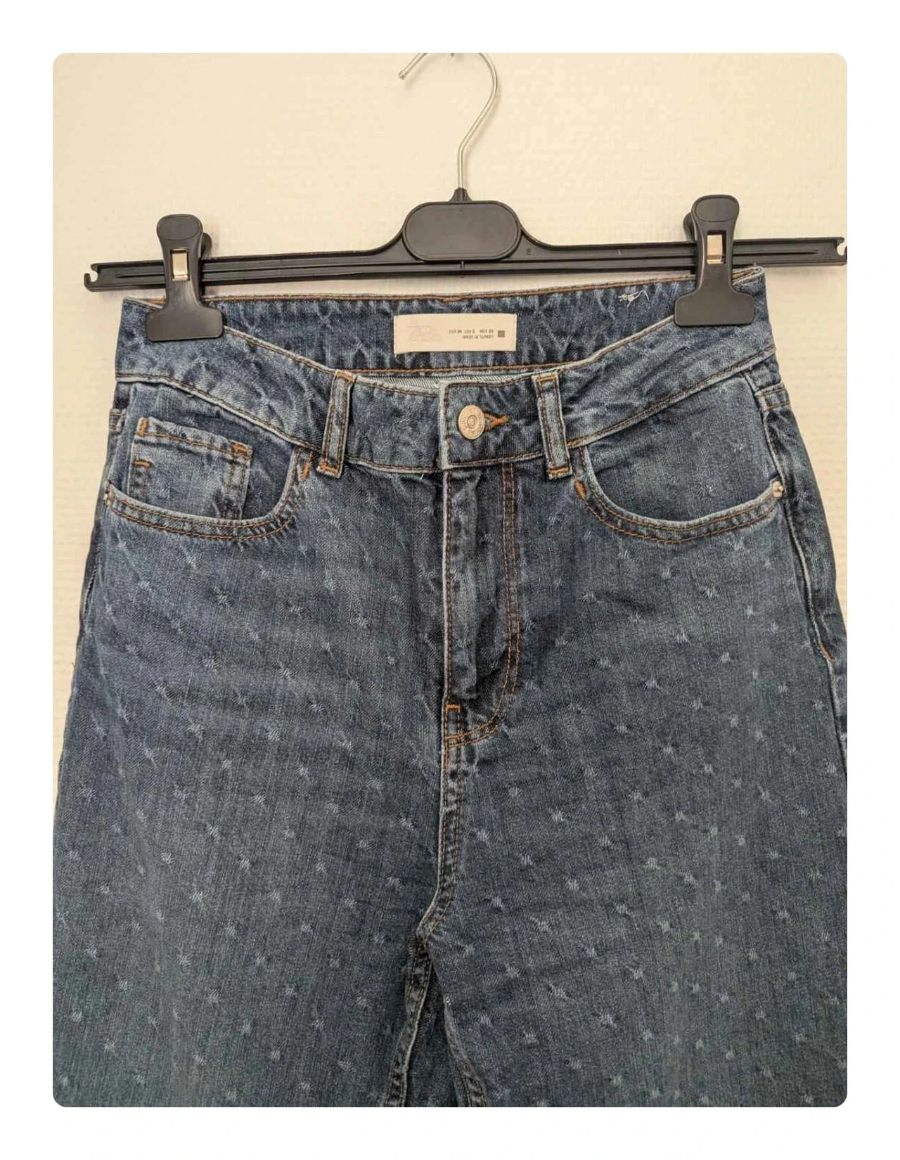 Jean Zara azul oscuro con estampado - Talla 34 (XS) – photo 3